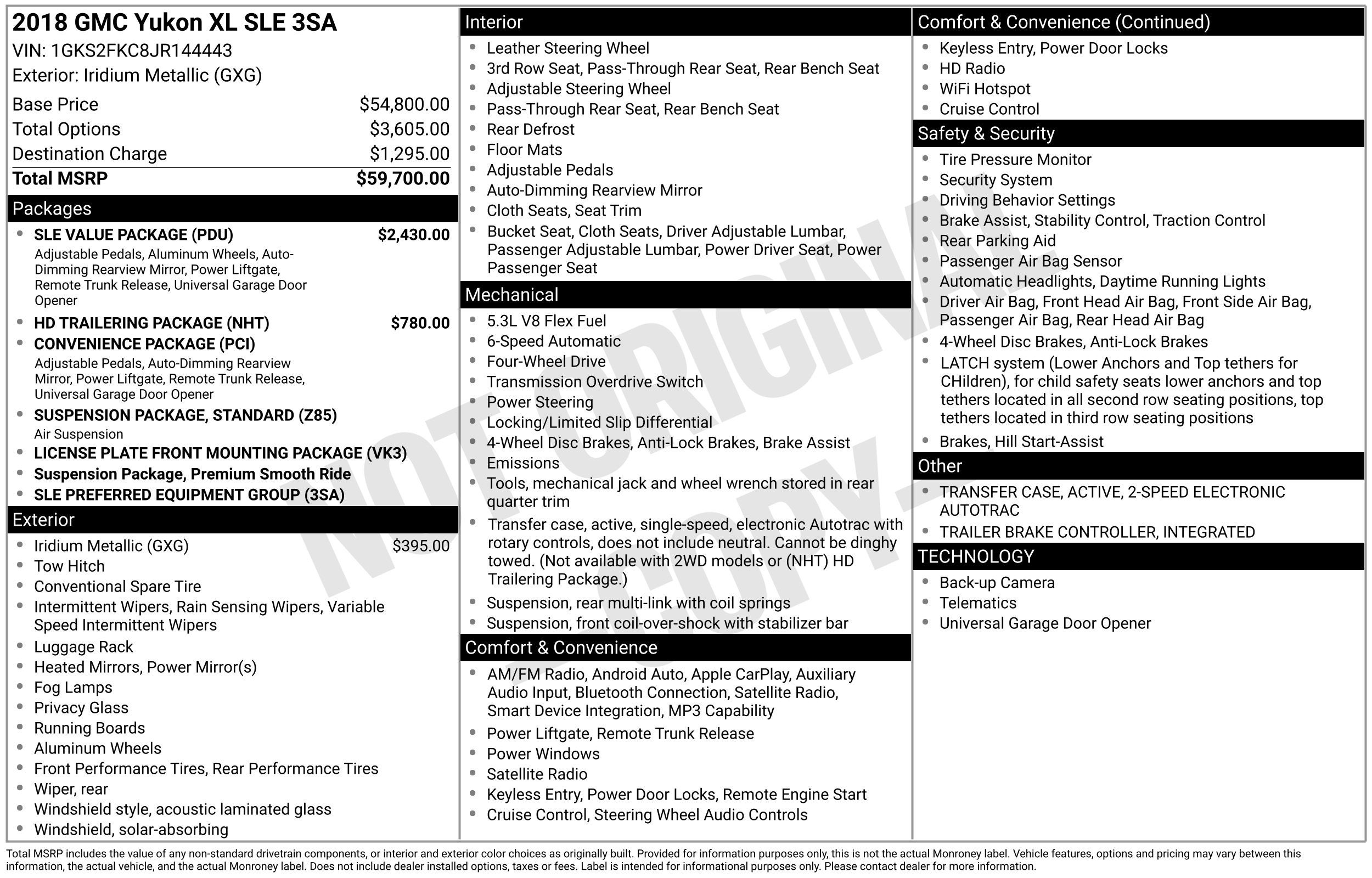 2018 GMC Yukon XL SLE