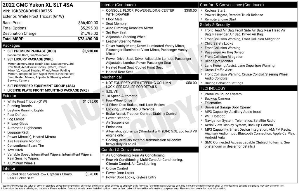 2022 GMC Yukon XL SLT