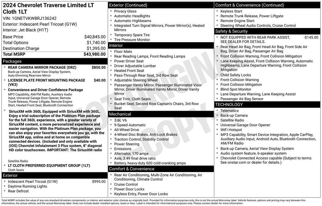 2024 Chevrolet Traverse Limited LT Cloth