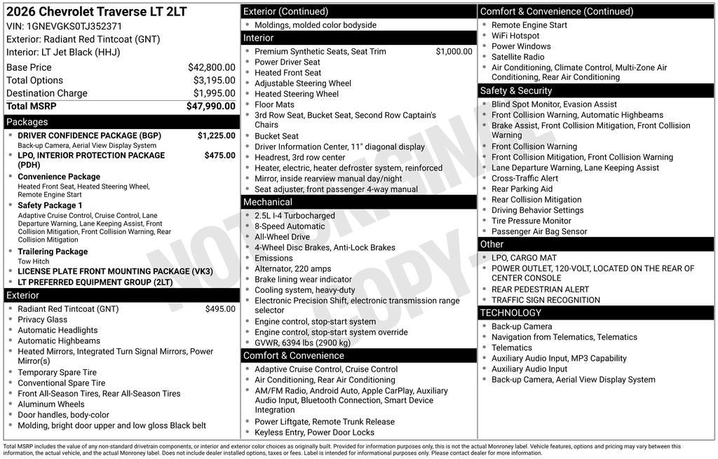 2026 Chevrolet Traverse LT
