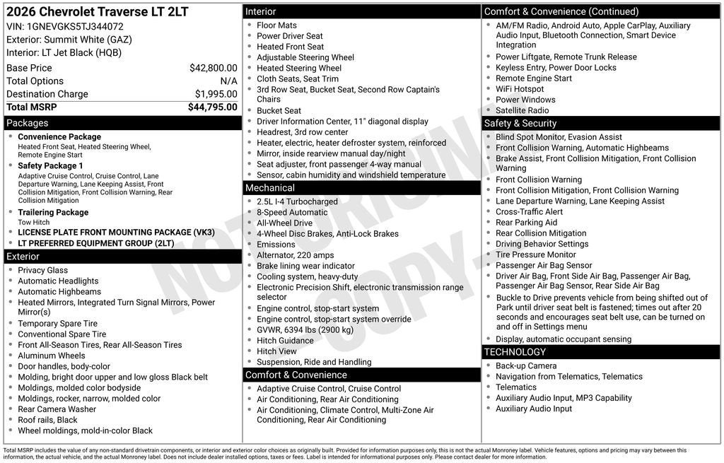 2026 Chevrolet Traverse LT