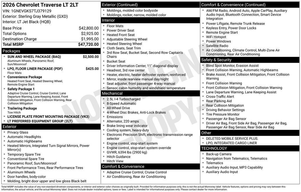 2026 Chevrolet Traverse LT