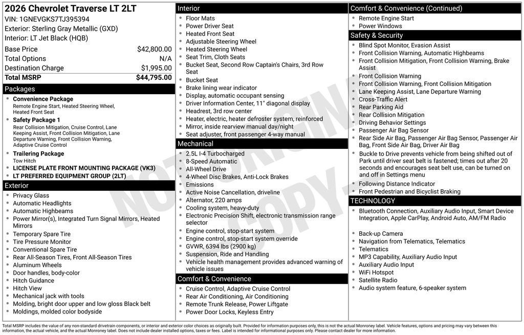 2026 Chevrolet Traverse LT