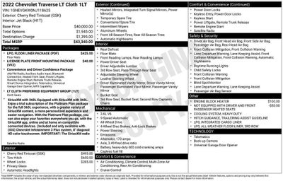 2022 Chevrolet Traverse LT Cloth