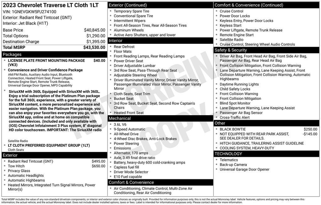 2023 Chevrolet Traverse LT Cloth