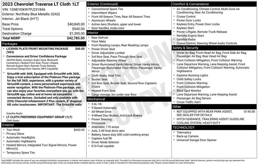 2023 Chevrolet Traverse LT Cloth