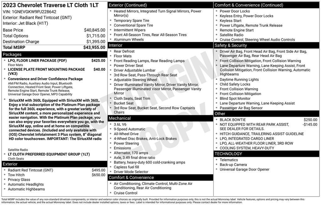 2023 Chevrolet Traverse LT Cloth