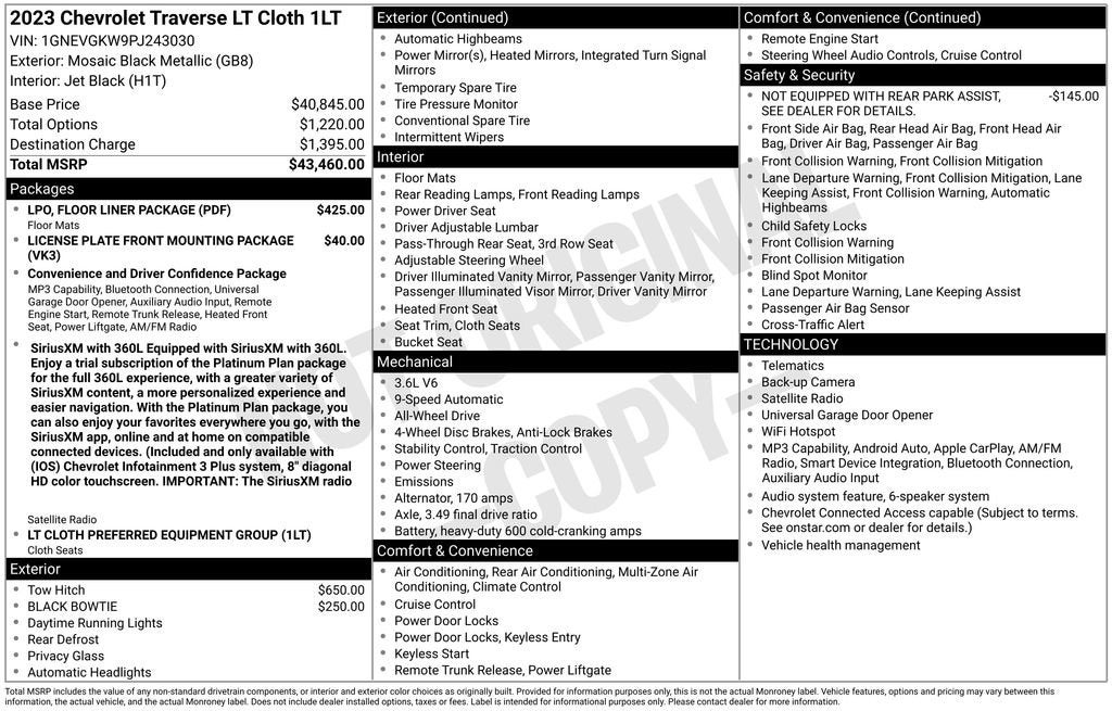 2023 Chevrolet Traverse LT Cloth