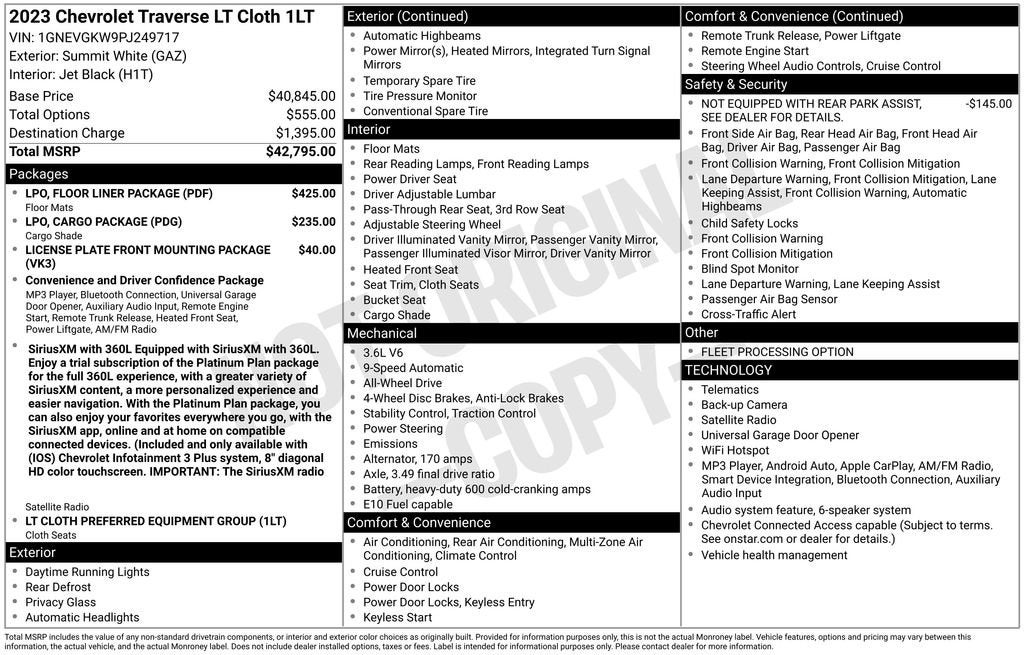 2023 Chevrolet Traverse LT Cloth