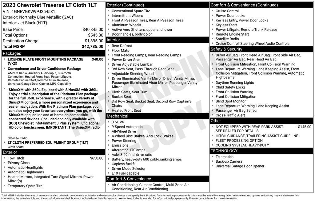 2023 Chevrolet Traverse LT Cloth