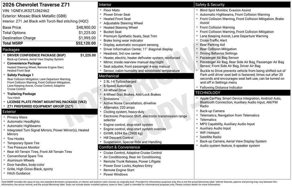 2026 Chevrolet Traverse Z71