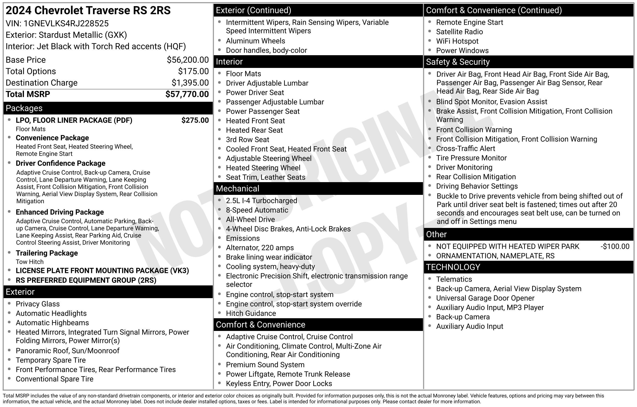 2024 Chevrolet Traverse RS