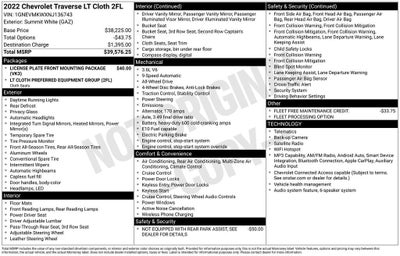 2022 Chevrolet Traverse LT Cloth