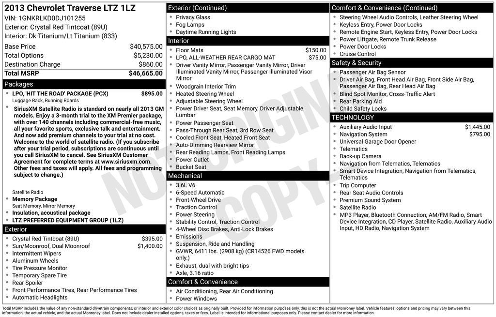 2013 Chevrolet Traverse LTZ
