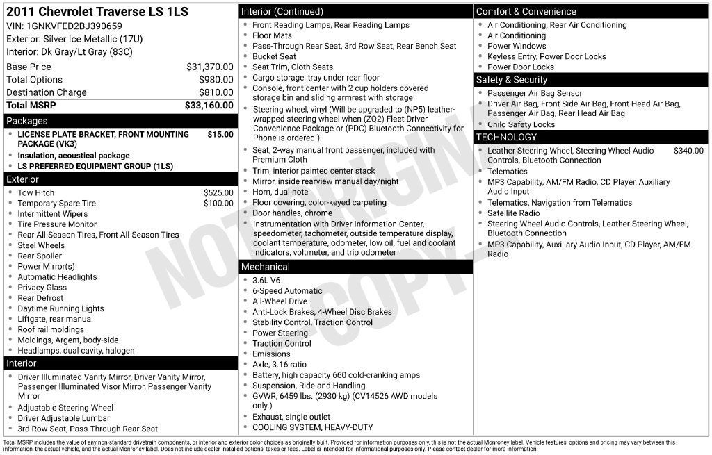 2011 Chevrolet Traverse LS