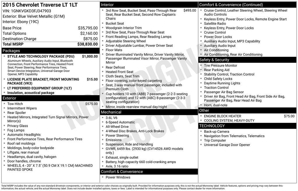 2015 Chevrolet Traverse LT