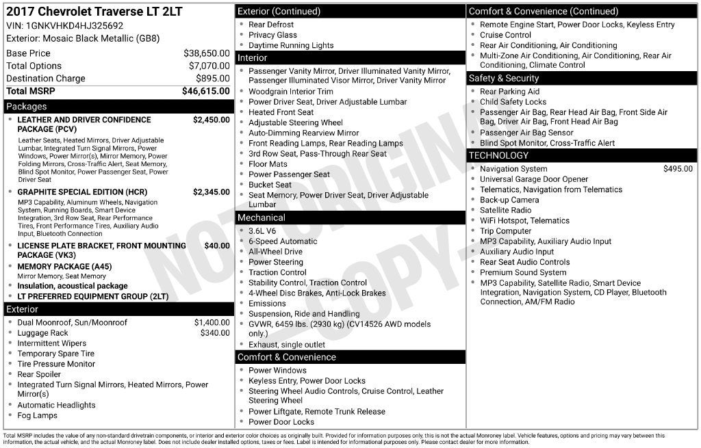 2017 Chevrolet Traverse LT