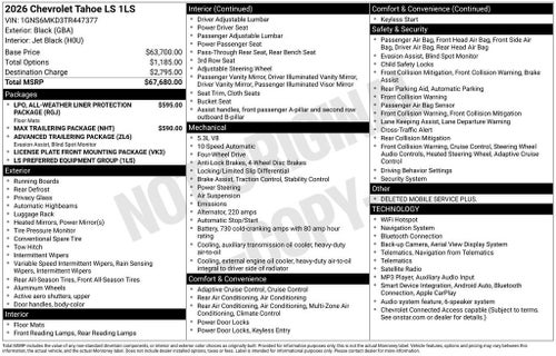 2026 Chevrolet Tahoe LS