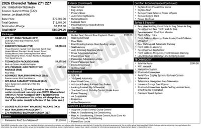 2026 Chevrolet Tahoe Z71