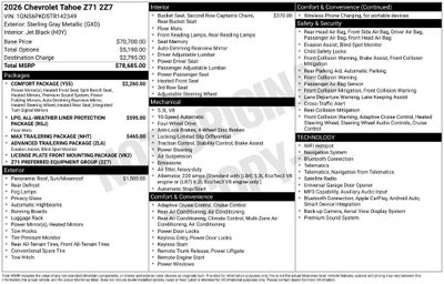 2026 Chevrolet Tahoe Z71