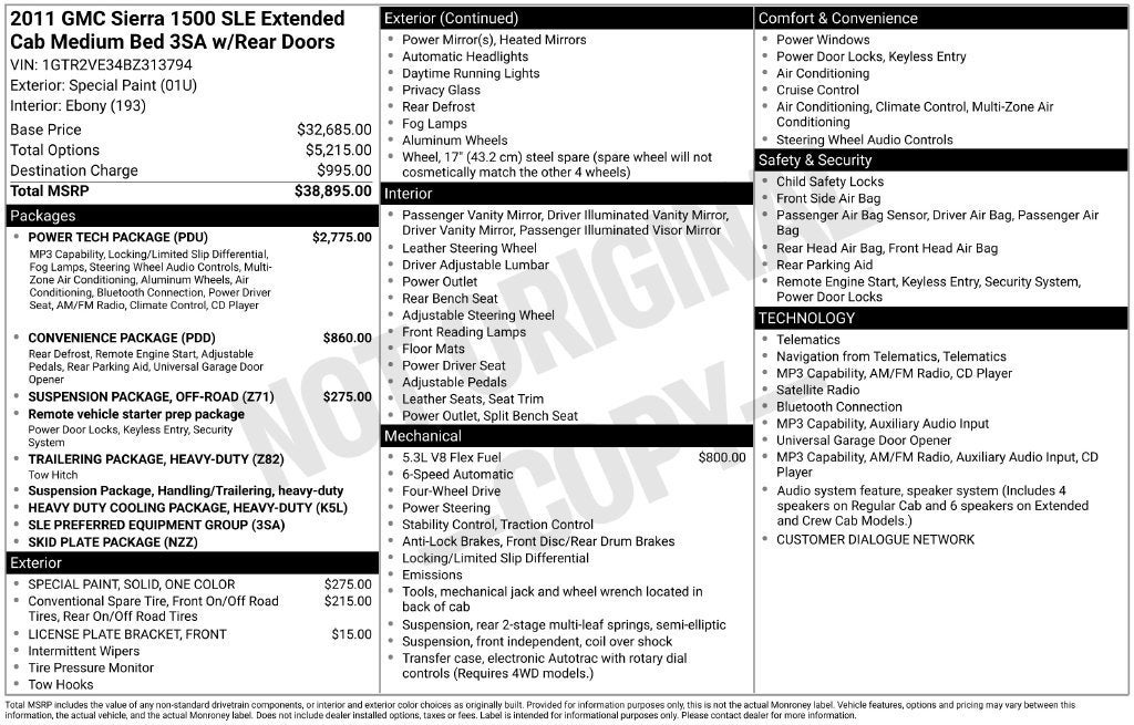 2011 GMC Sierra 1500 SLE