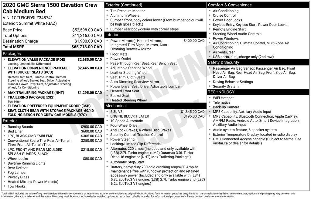 2020 GMC Sierra 1500 Elevation