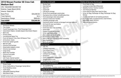 2010 Nissan Frontier SE