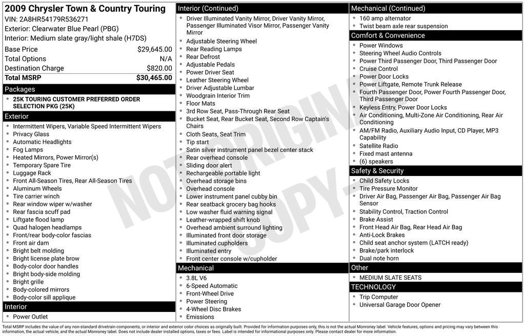 2009 Chrysler Town & Country Touring