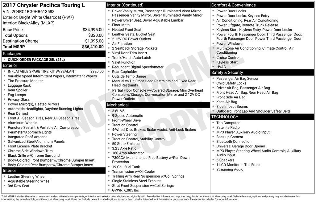2017 Chrysler Pacifica Touring-L