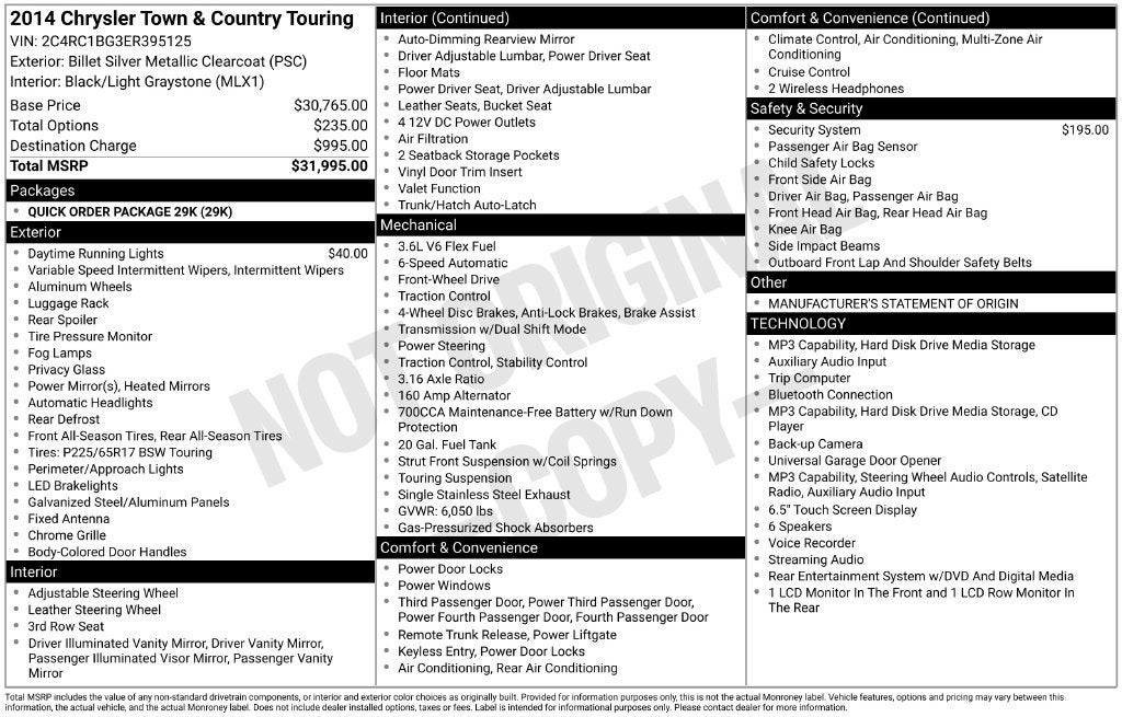 2014 Chrysler Town & Country Touring