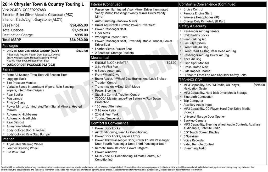 2014 Chrysler Town & Country Touring-L