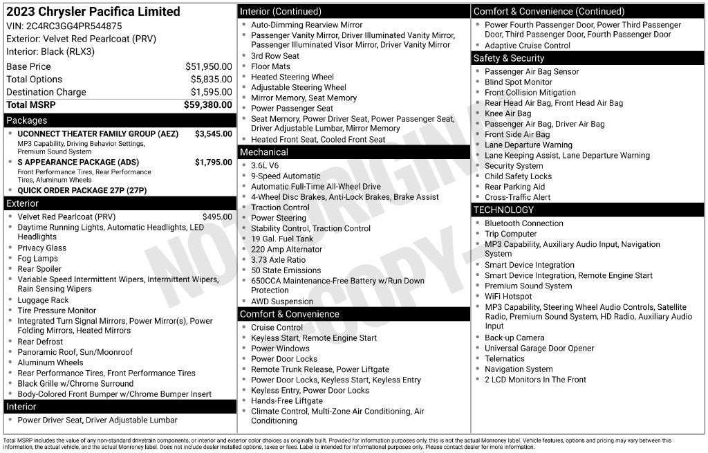 2023 Chrysler Pacifica Limited AWD
