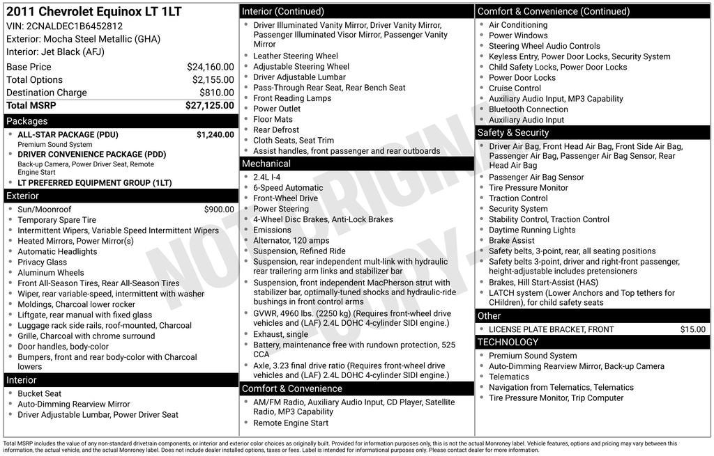 2011 Chevrolet Equinox LT w/1LT