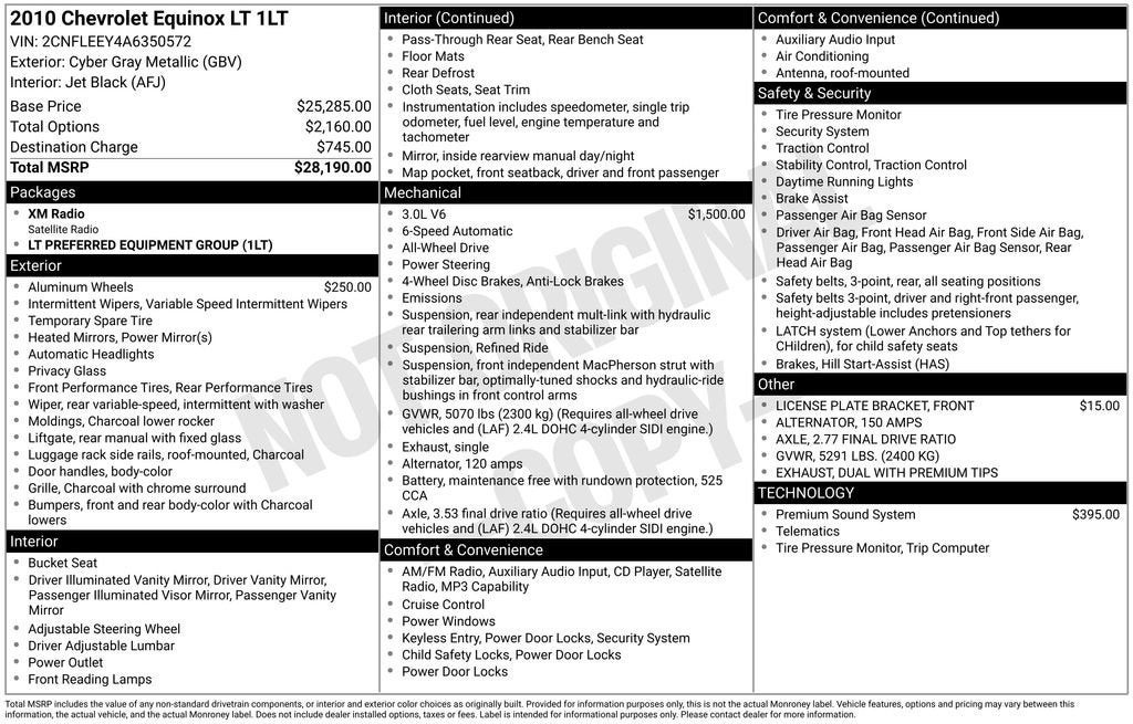 2010 Chevrolet Equinox LT w/1LT