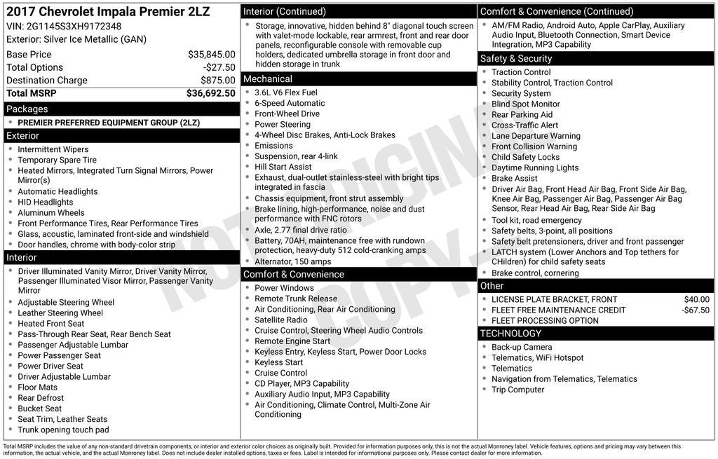 2017 Chevrolet Impala Premier