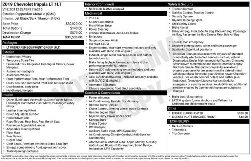 2019 Chevrolet Impala LT