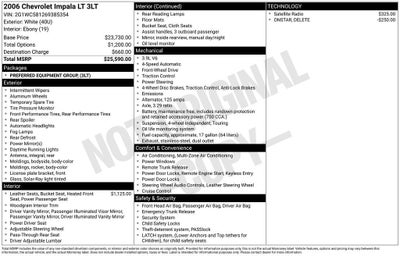 2006 Chevrolet Impala LT 3.9L