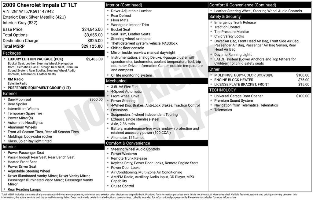2009 Chevrolet Impala 3.5L LT