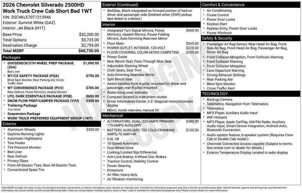 2026 Chevrolet Silverado 2500 HD WT