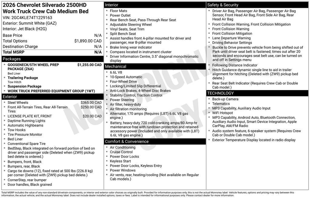 2026 Chevrolet Silverado 2500 HD WT