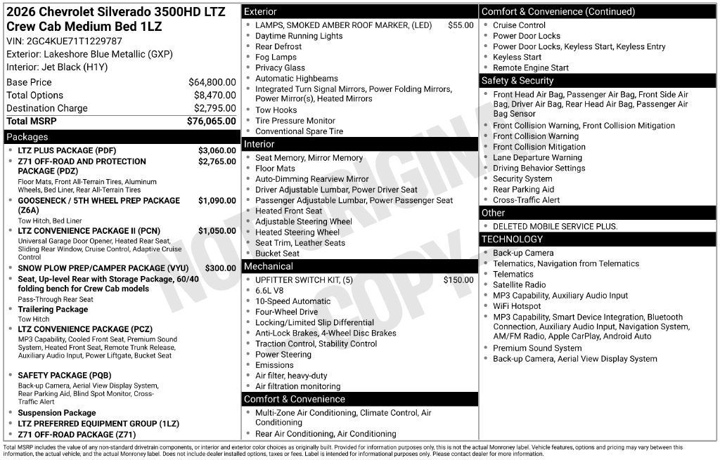 2026 Chevrolet Silverado 3500 HD LTZ