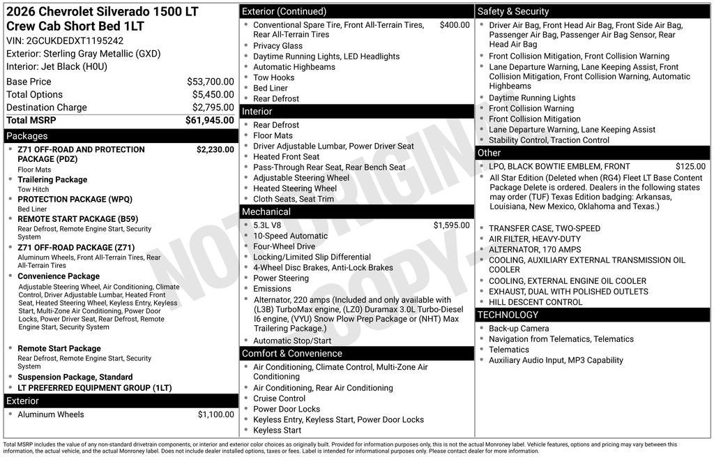2026 Chevrolet Silverado 1500 LT