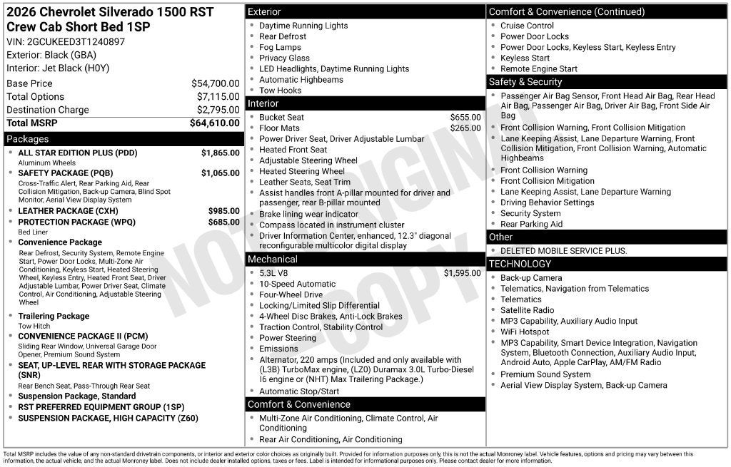 2026 Chevrolet Silverado 1500 RST