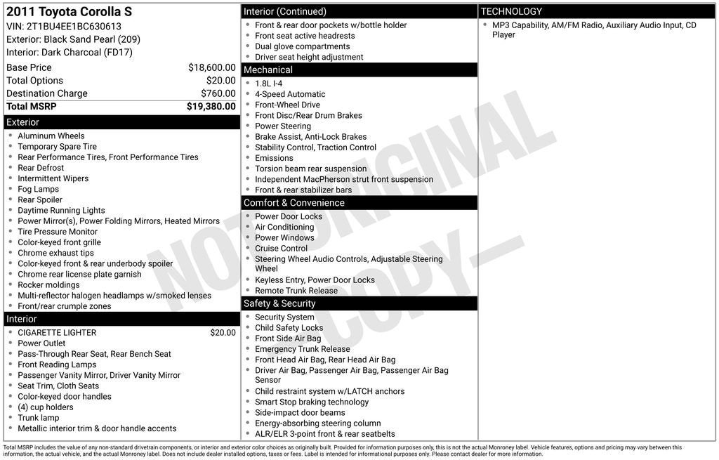 2011 Toyota Corolla S