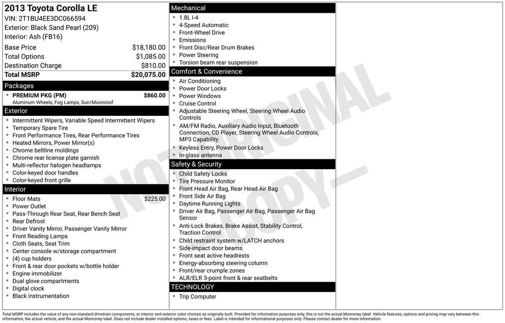 2013 Toyota Corolla LE