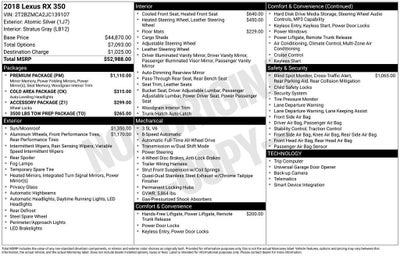 2018 Lexus RX 350 RX 350