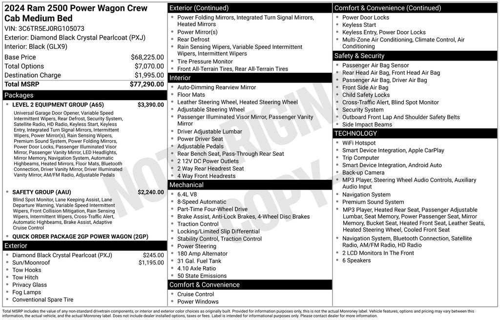 2024 RAM 2500 Power Wagon Crew Cab 4x4 6'4" Box