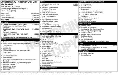 2020 RAM 2500 Tradesman Crew Cab 4X4 6'4" Box