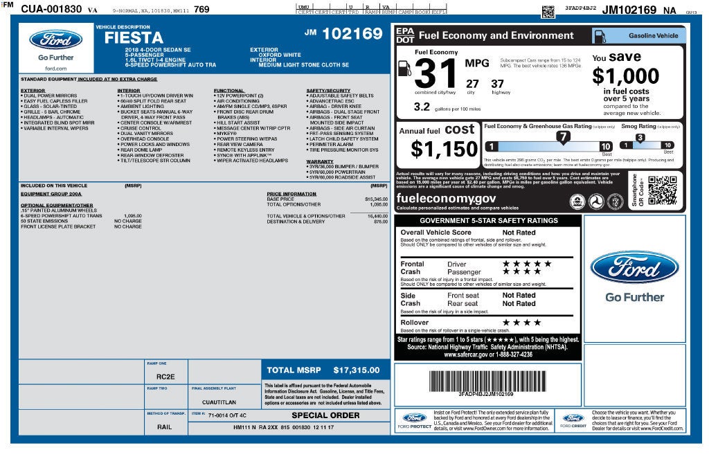 2018 Ford Fiesta SE