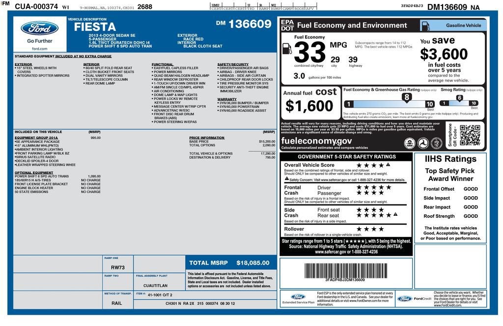 2013 Ford Fiesta SE